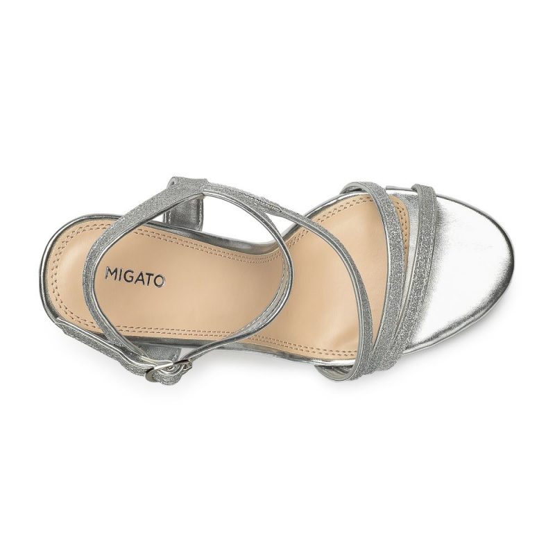 buty ślubne srebrne Migato