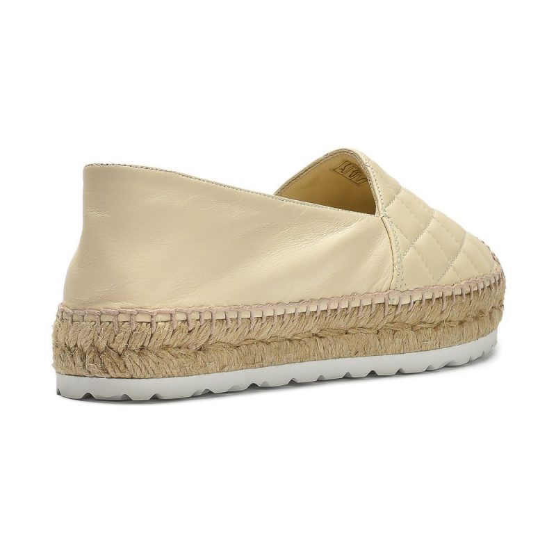 skórzane espadryle pikowane ivory Jimena Gil