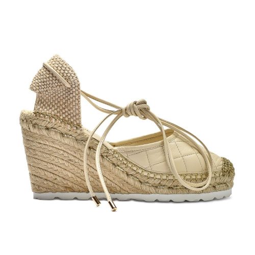 espadryle na koturnie ivory Jimena Gil