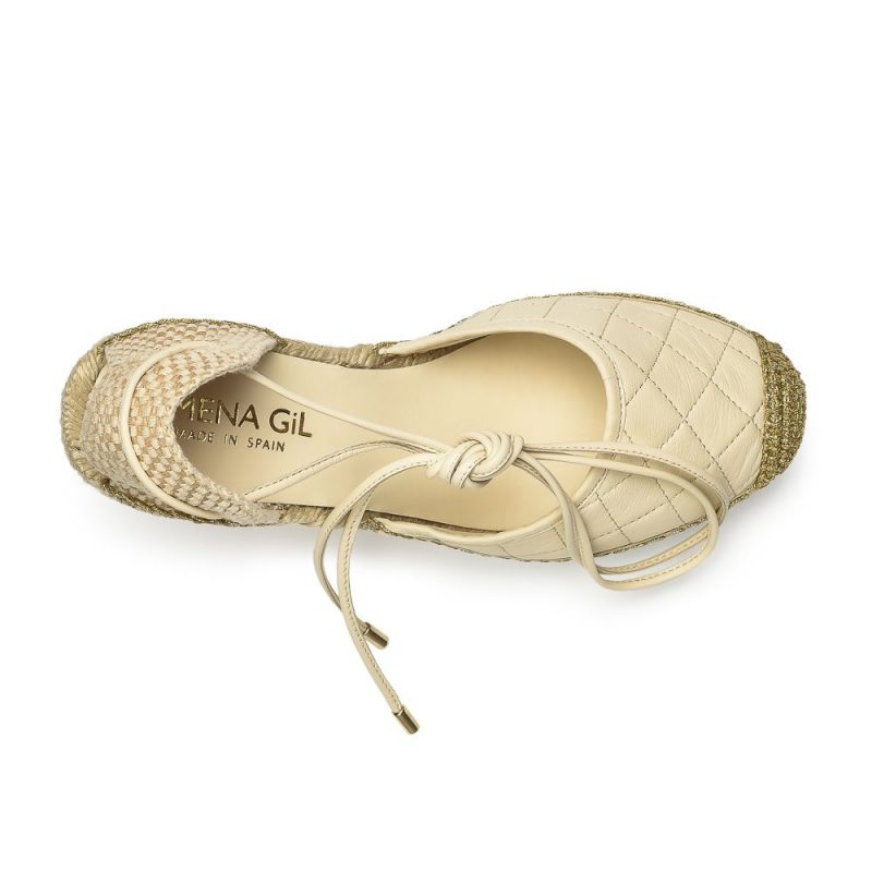 espadryle ivory na koturnie Jimena Gil